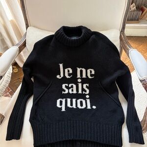 Zadig and Voltaire Black Sweater with French Text